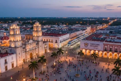 Vue aérienne de Mérida Yucatán ville sécurisée Mexique 2026