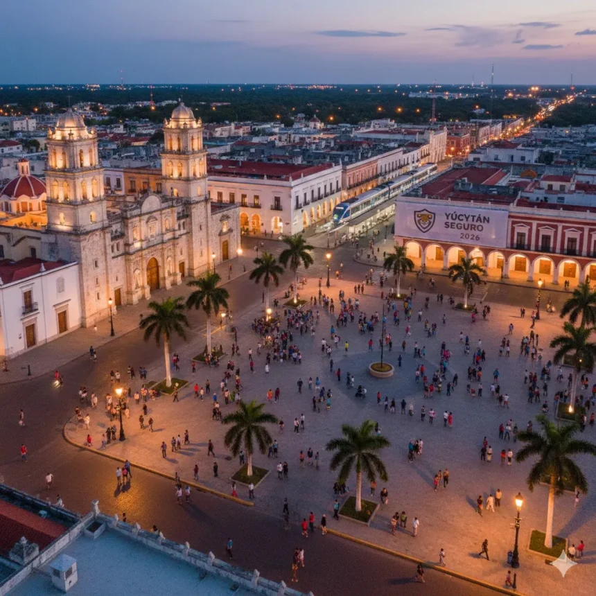 Vue aérienne de Mérida Yucatán ville sécurisée Mexique 2026