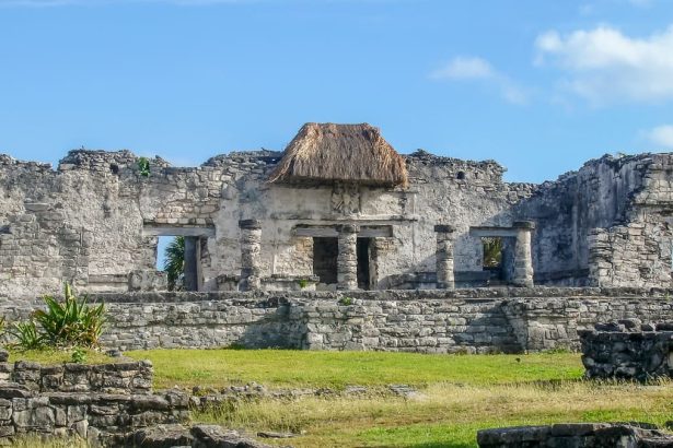 Ruines mayas de la zone archeologique de Tulum, dans le Quintana Roo au Mexique